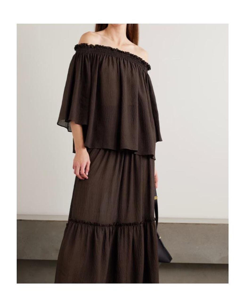 Joseph Brown Emi Off-The-Shoulder Shirred Seersucker Top