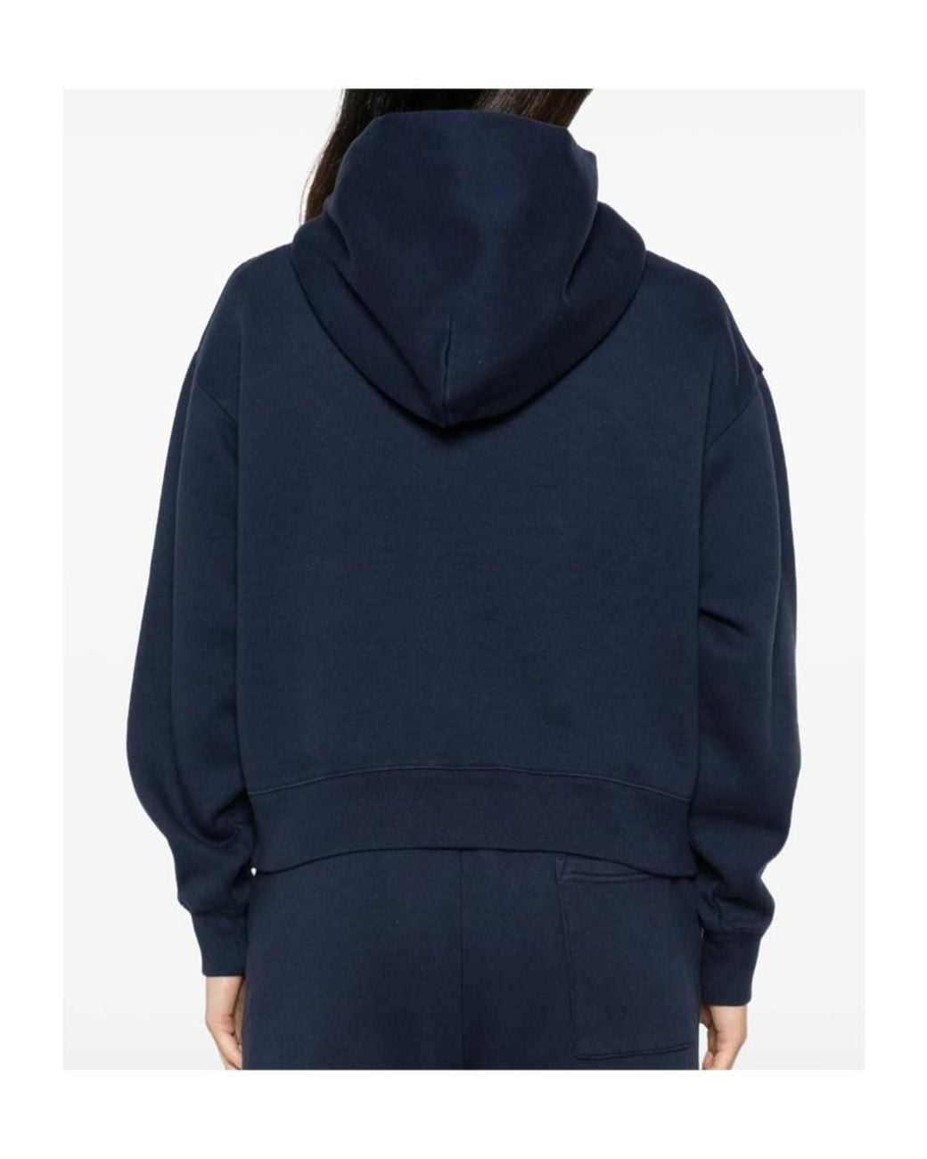 Sporty & Rich Blue Long-Sleeved Hooded Sweatshirt