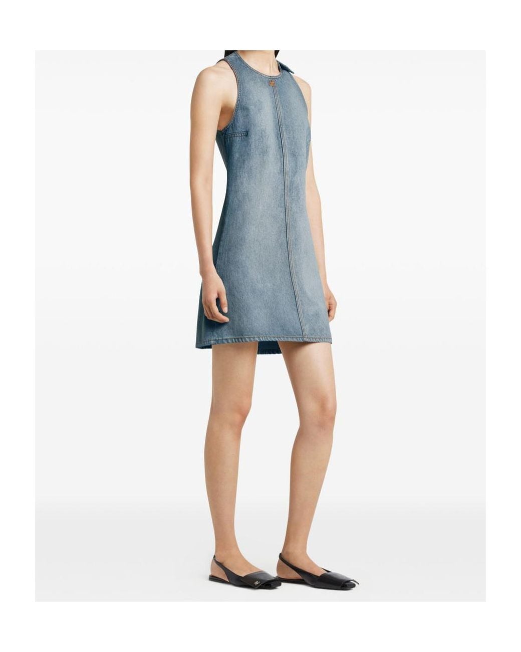 Courreges Blue Courrèges Crewneck Sleeveless Dress