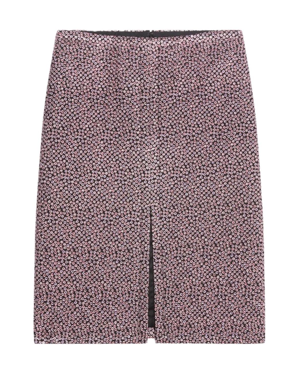 Dries Van Noten Purple Polka-Dot-Jacquard Midi Skirt