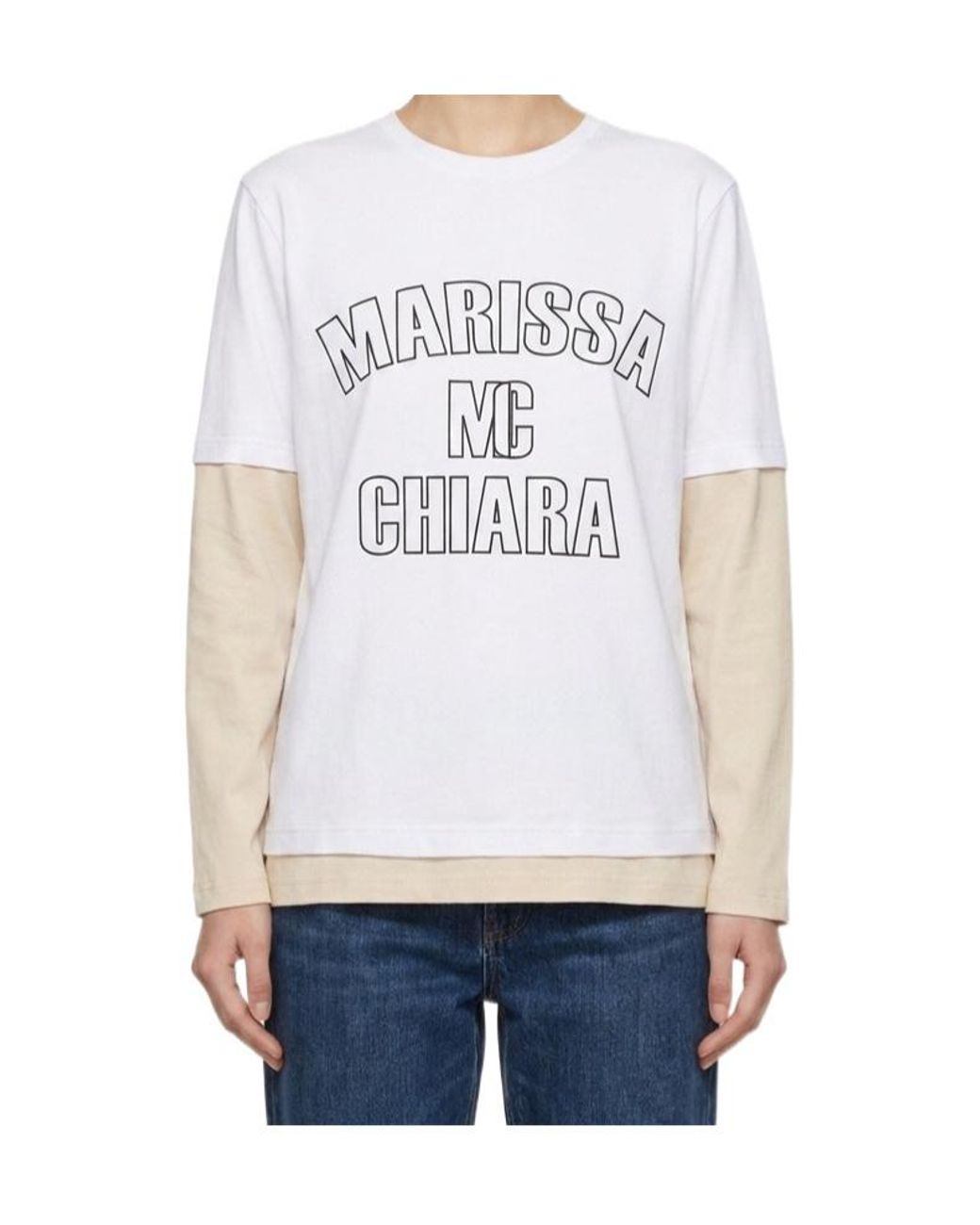 Marissa Chiara White Crew Neck T-Shirt