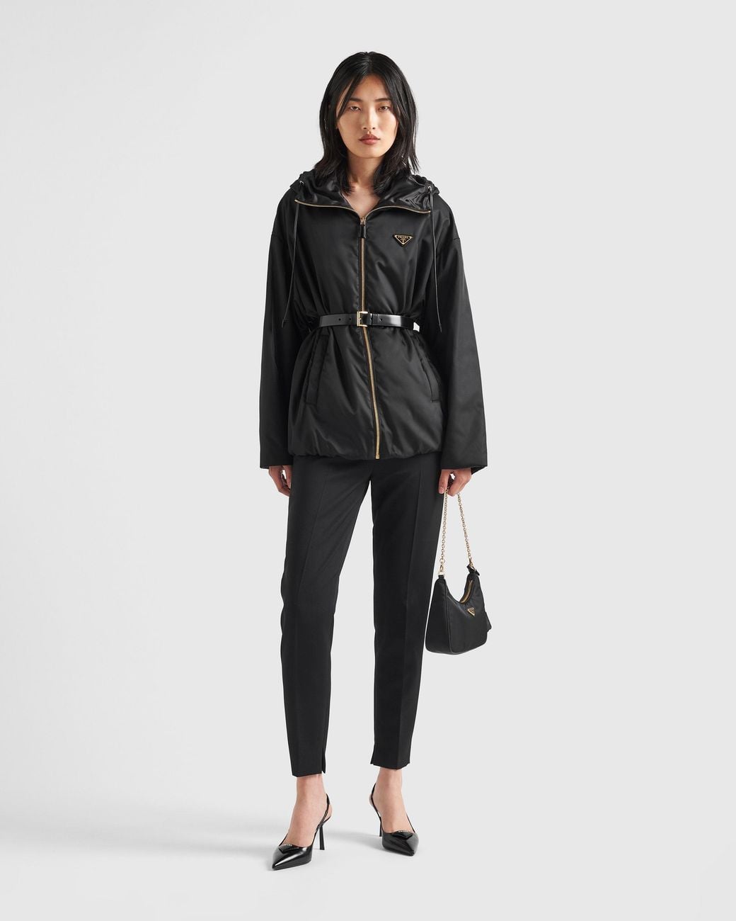 Prada Black Re-Nylon Hooded Jacket