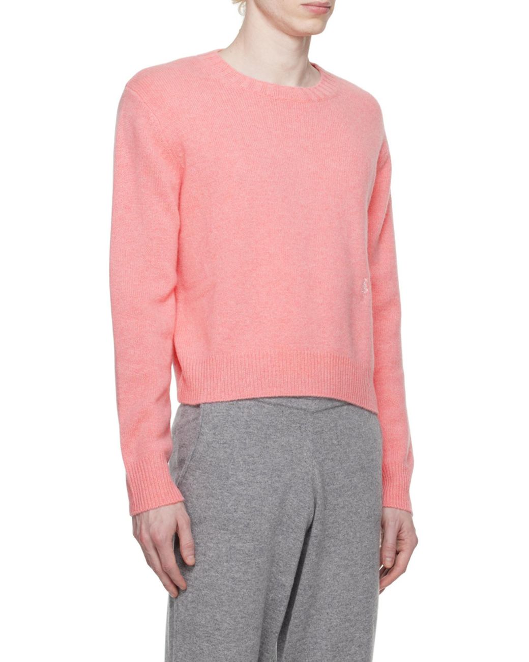 Sporty & Rich Pink Logo-Embroidered Crewneck Jumper