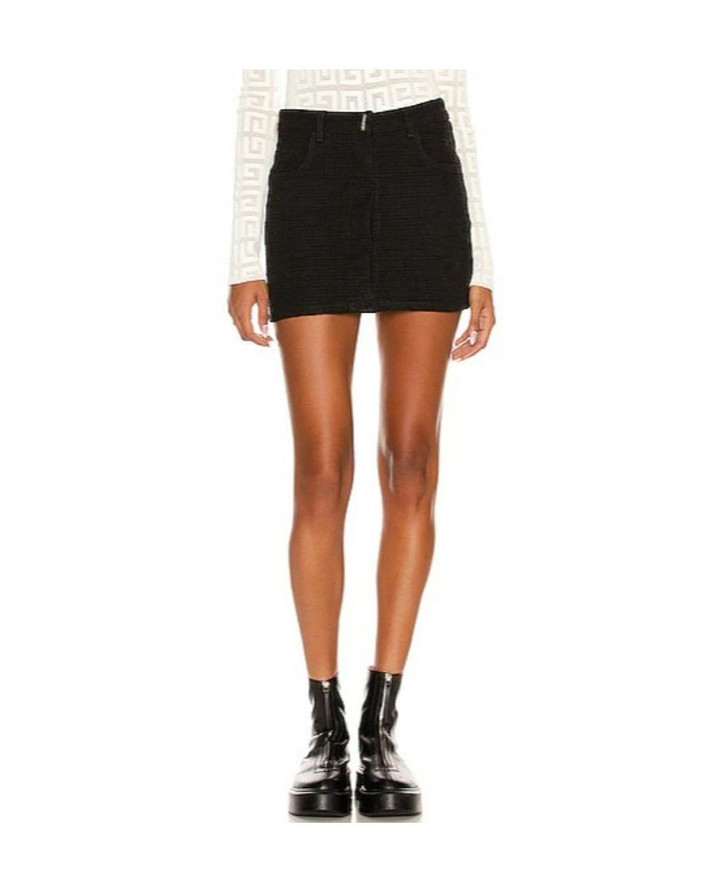 Givenchy Black Mid-Rise Monogram Mini Skirt
