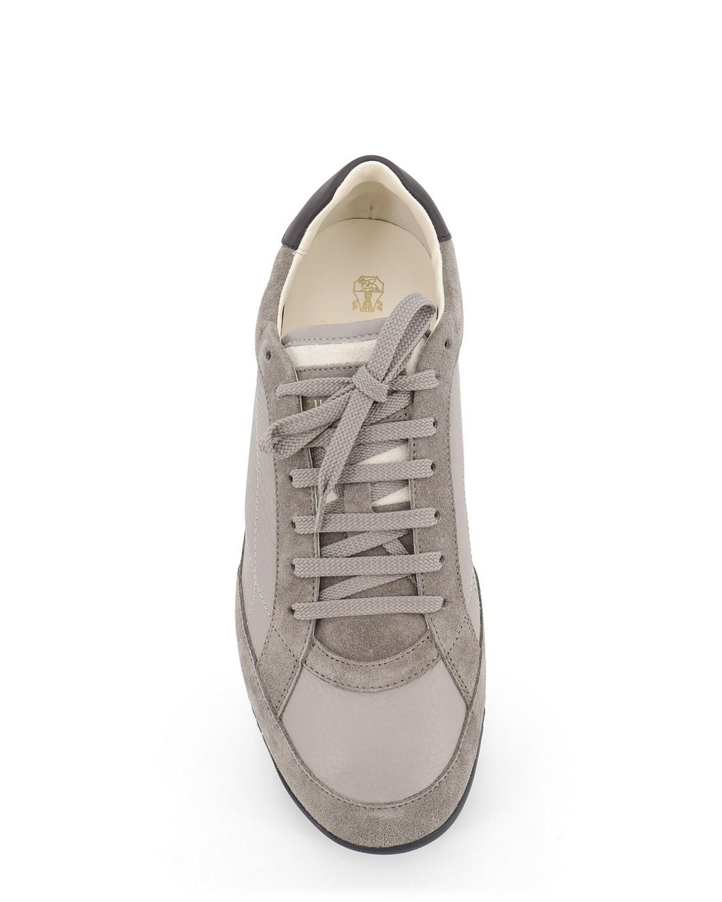 Brunello Cucinelli Gray Low Top Lace Up Sneakers for men
