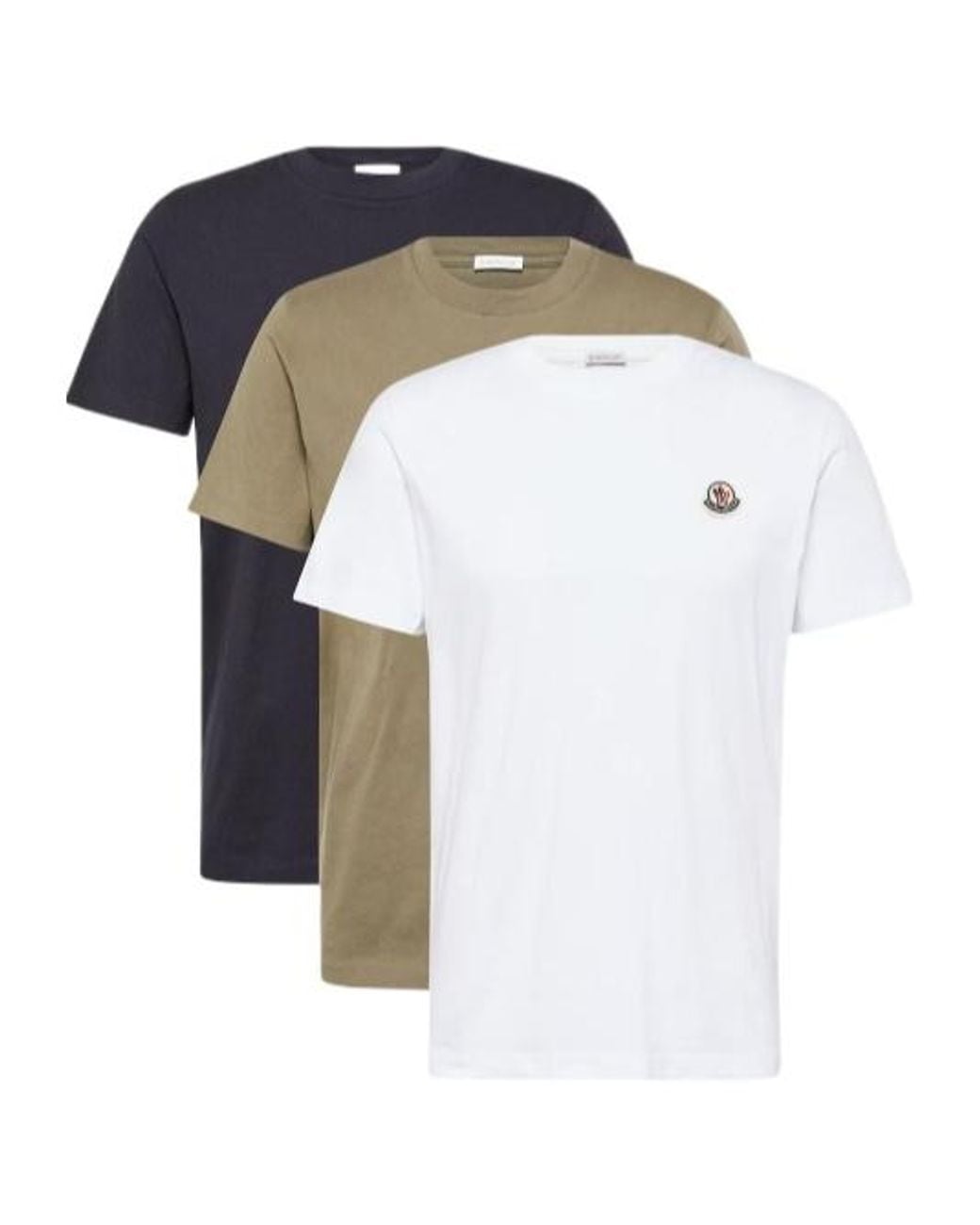 Moncler White Short-Sleeved T-Shirt for men