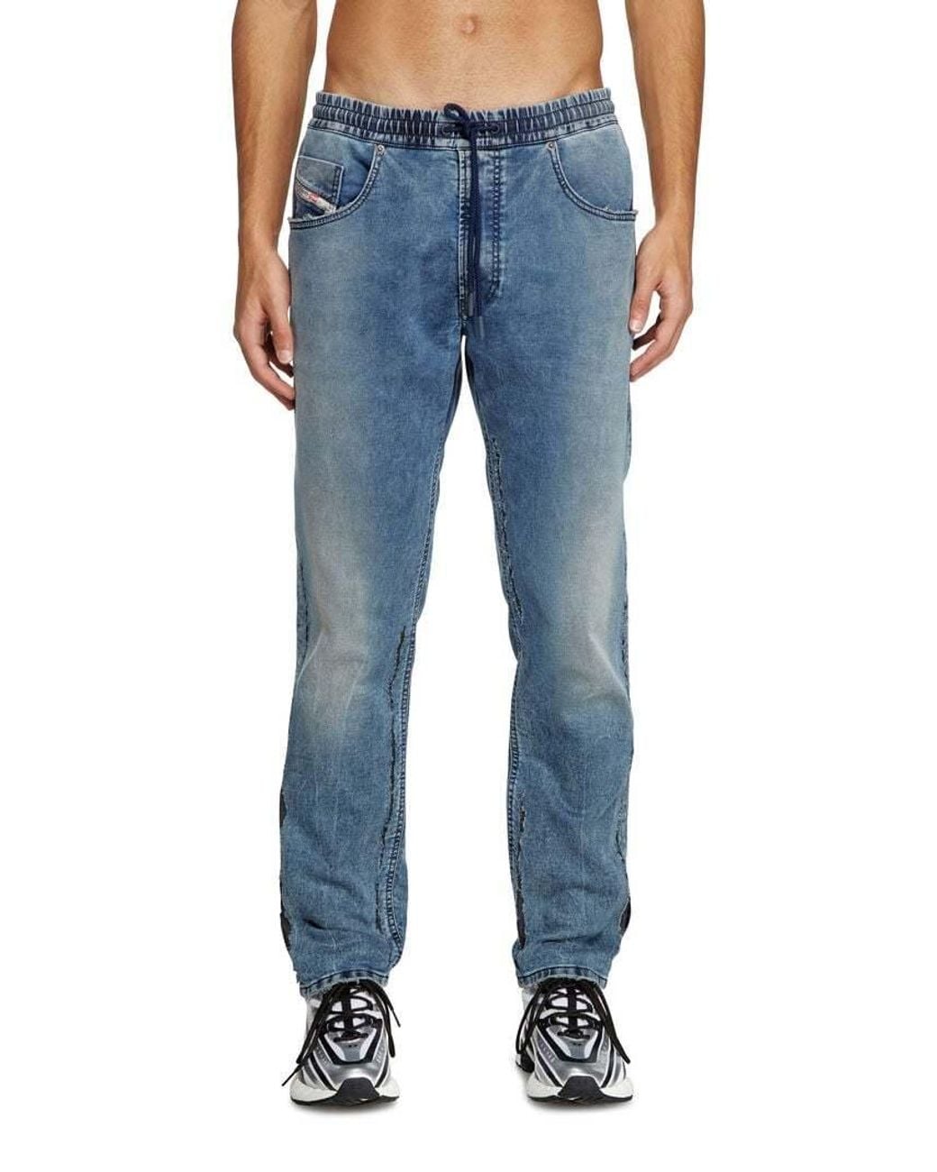 DIESEL Blue 2030-D-Krooley Drawstring Jogging Jeans for men