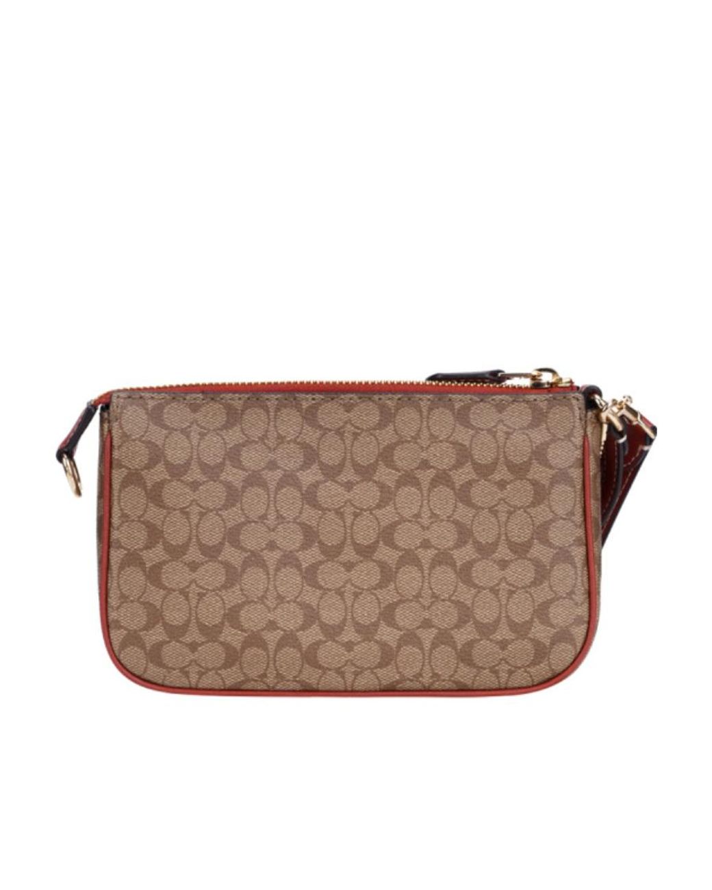 COACH Brown Zippered Clutch
