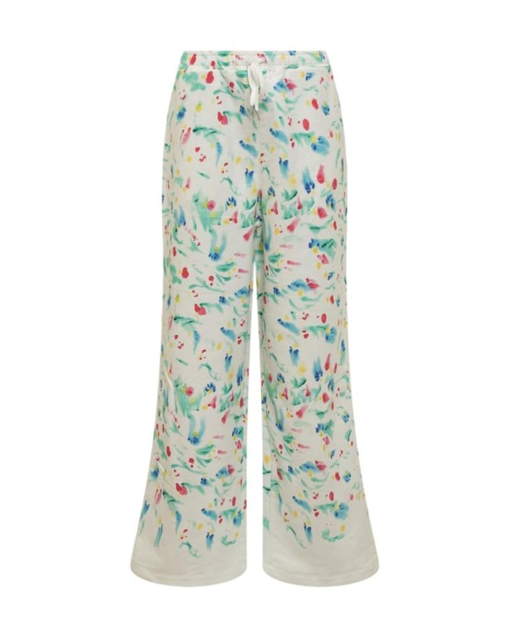 Marni Blue Logo Patch Motif Printed Pants