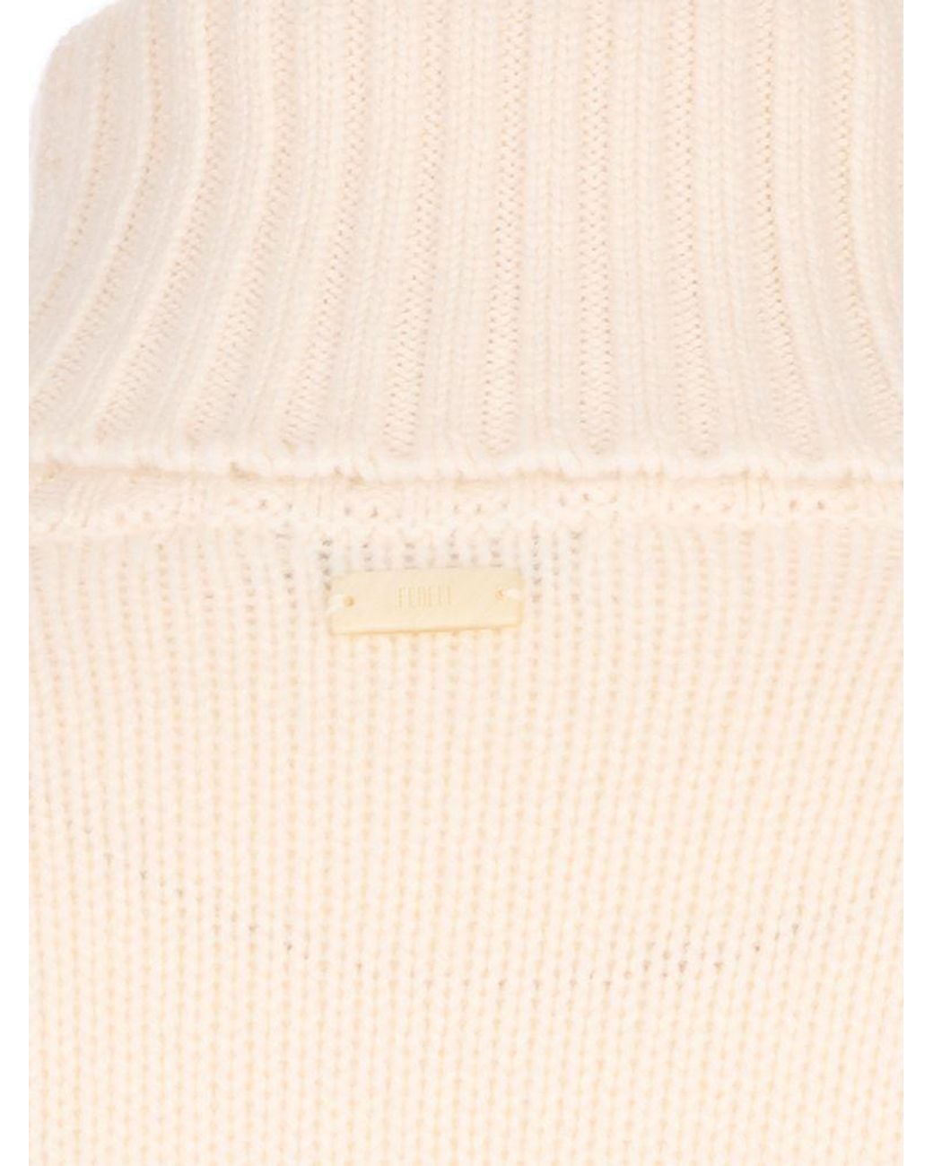 Fedeli White Long-Sleeved Turtleneck Jumper