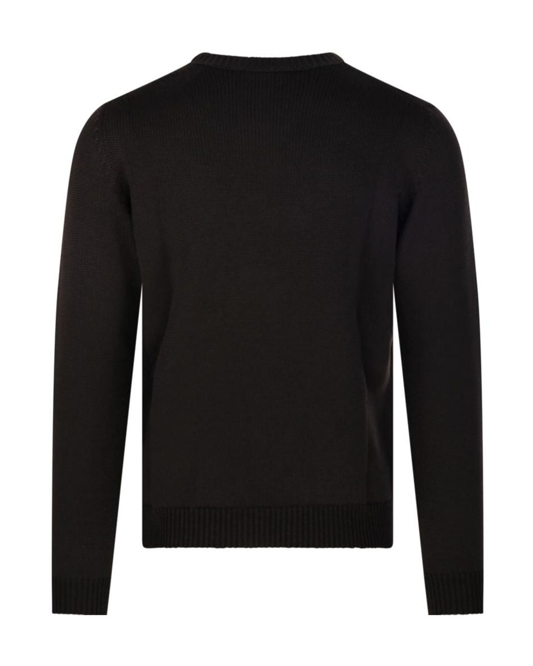 Roberto Collina Black Round-Neck Sweater for men