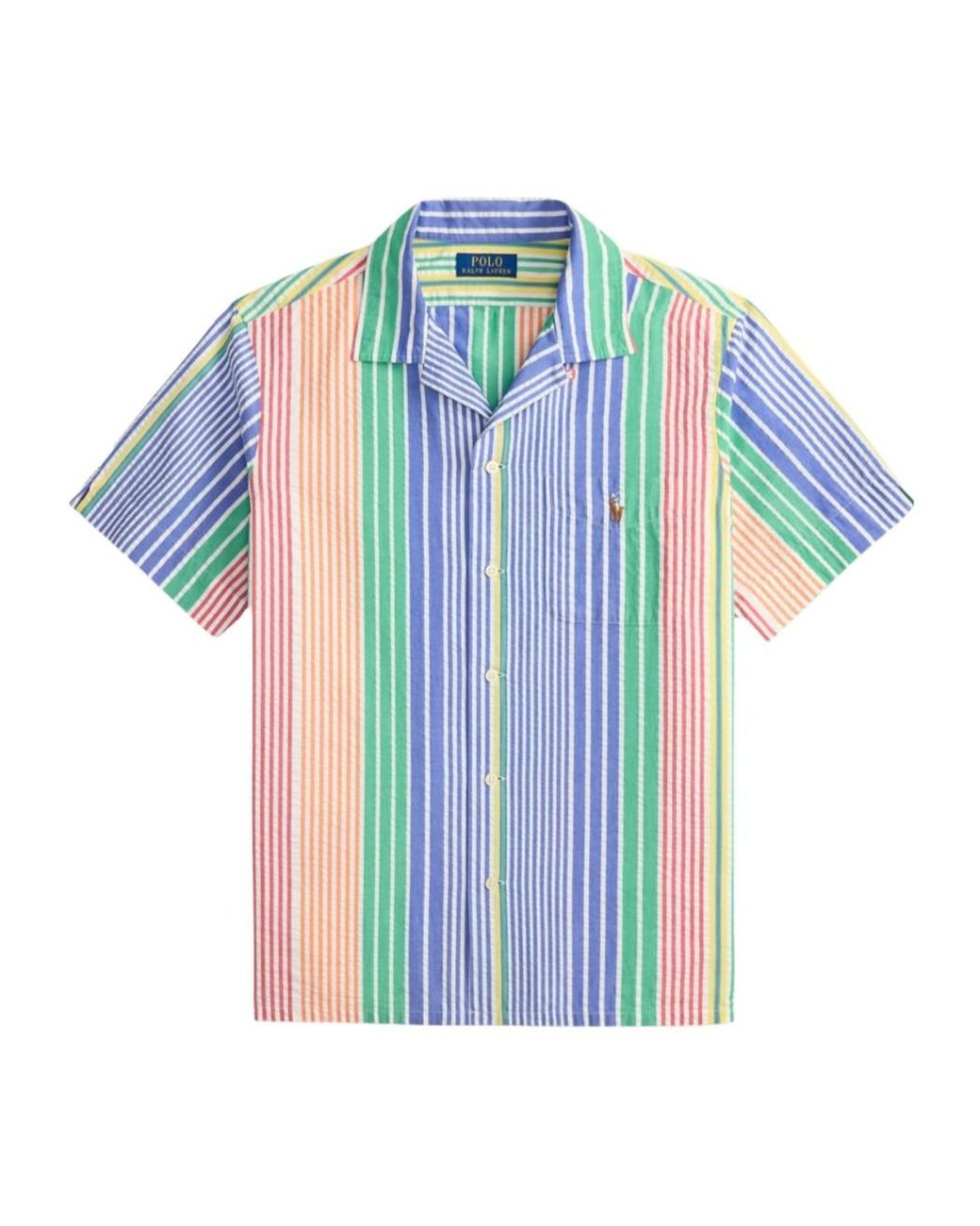 Polo Ralph Lauren Blue Andy Camp Striped Pocket Shirt for men