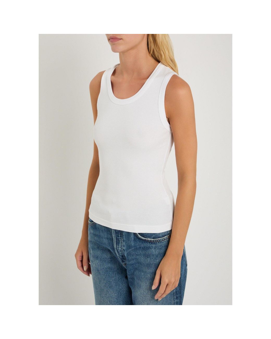 Agolde White Stretchy Cotton Vest