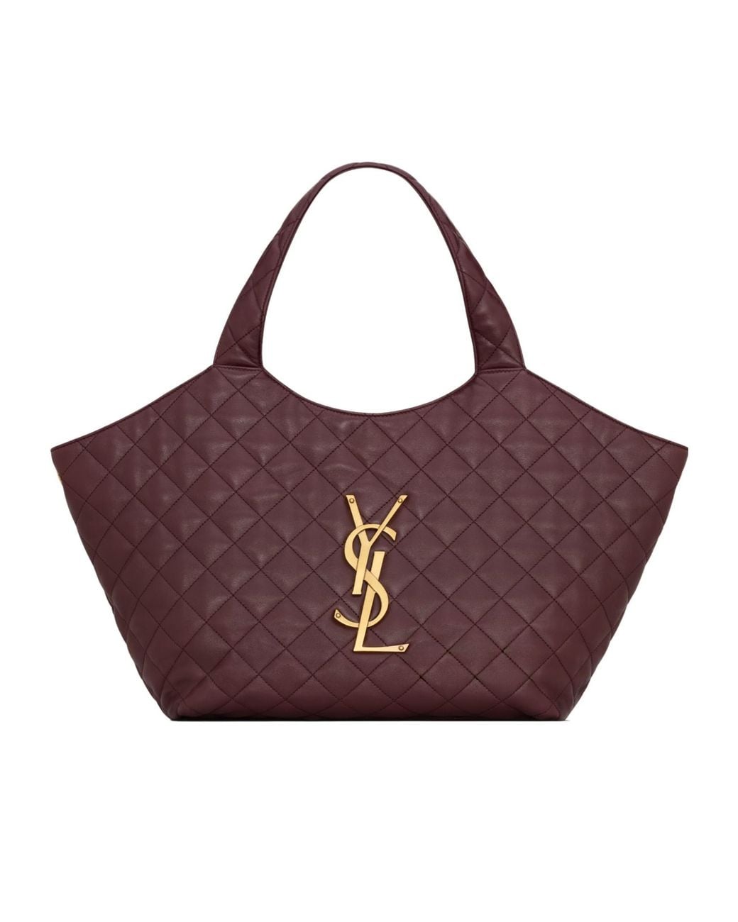 Saint Laurent Purple Icare Quilted Medium Tote Bag