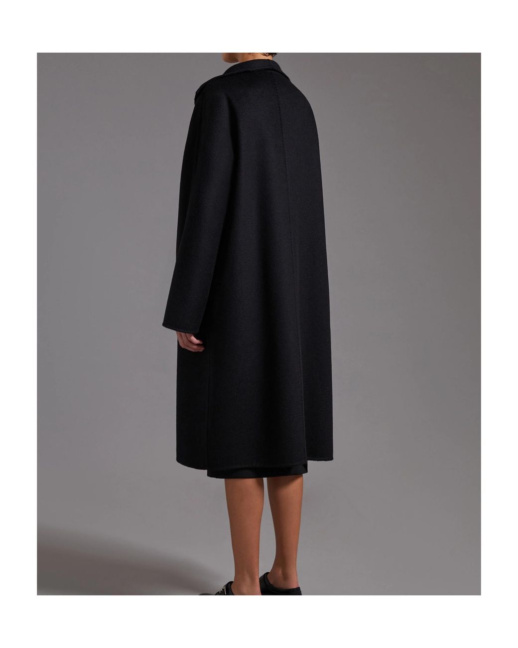 Max Mara Black Belted Stand-Collar Coat