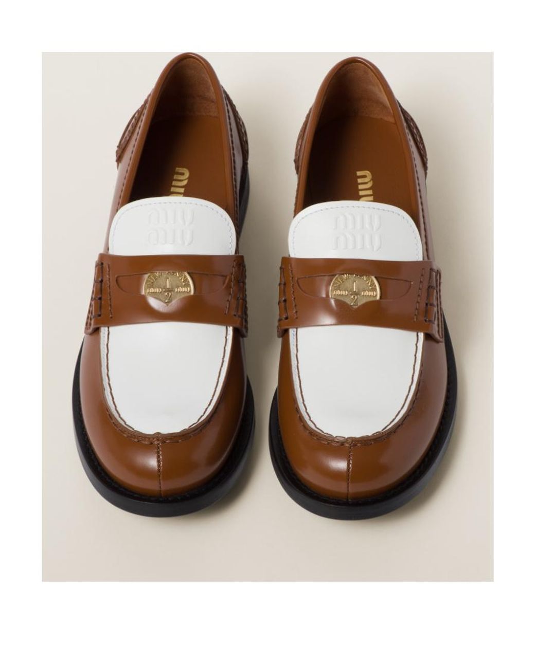 Miu Miu Brown Leather Penny Loafers
