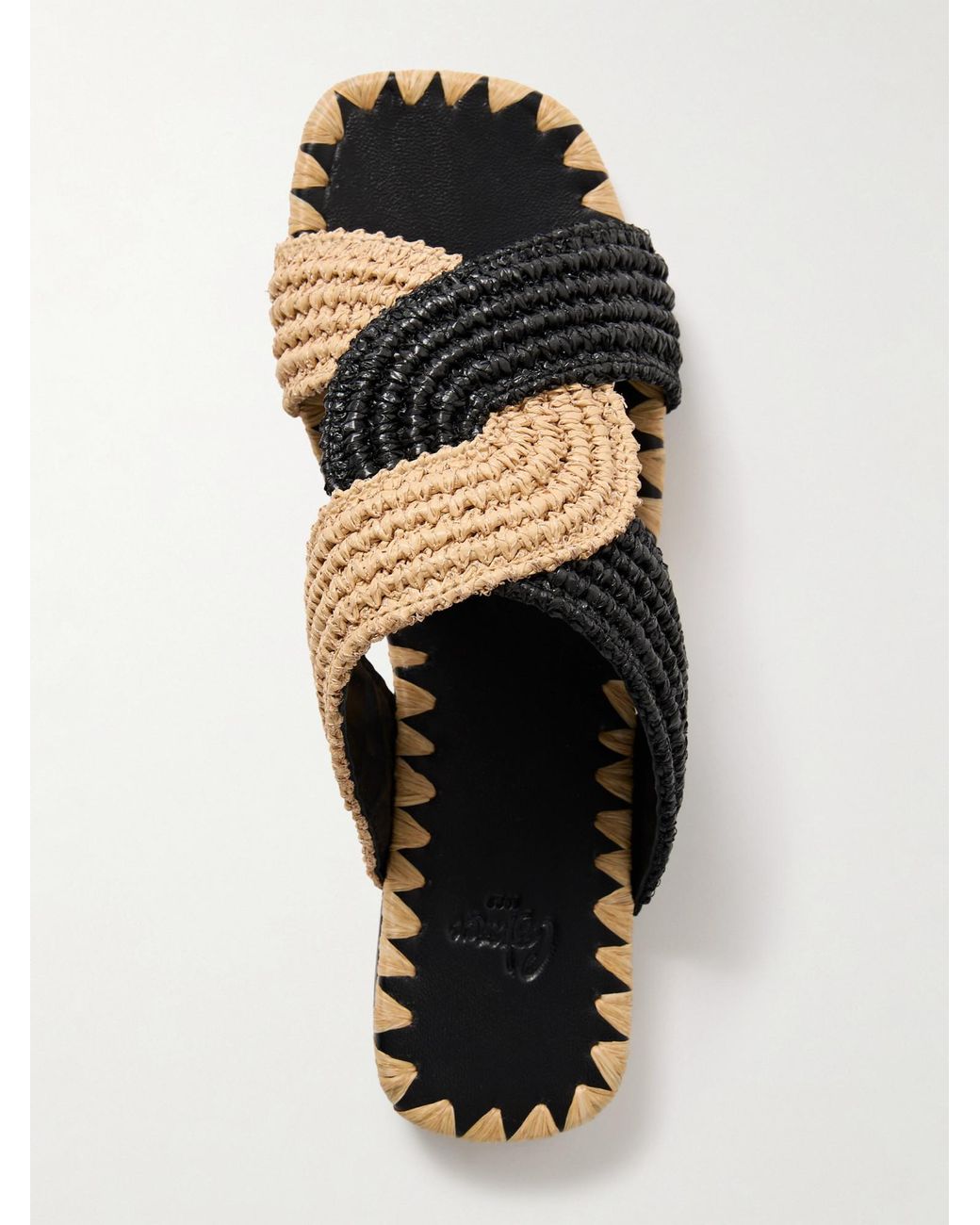 Castaner Black Square-Toe Low-Heel Slides