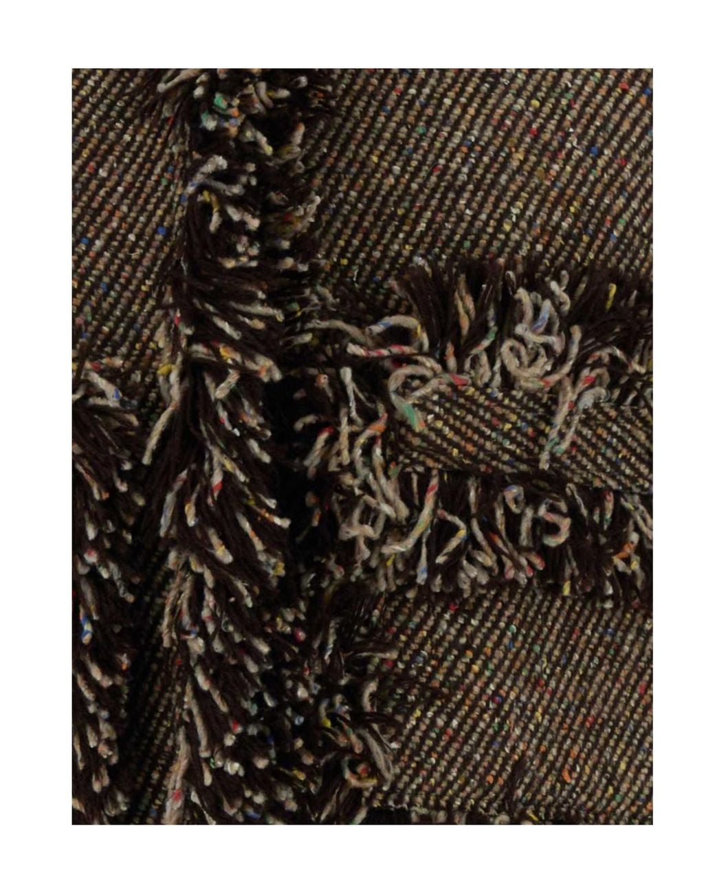 Sacai Brown Fringed Tweed Jacket