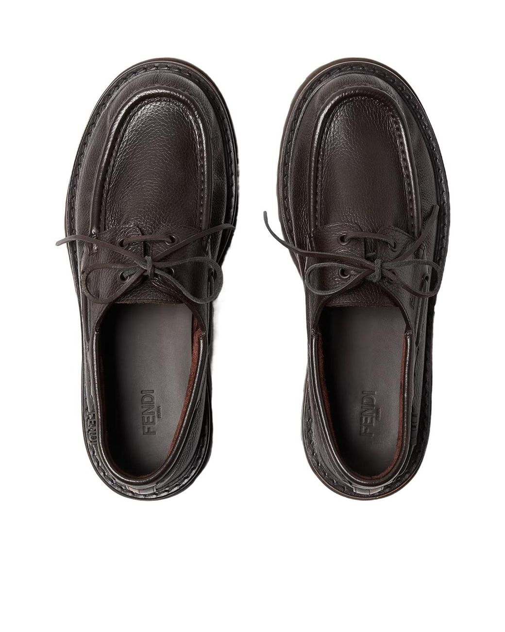 Fendi Brown Pequin Lace-Up Shoes for men