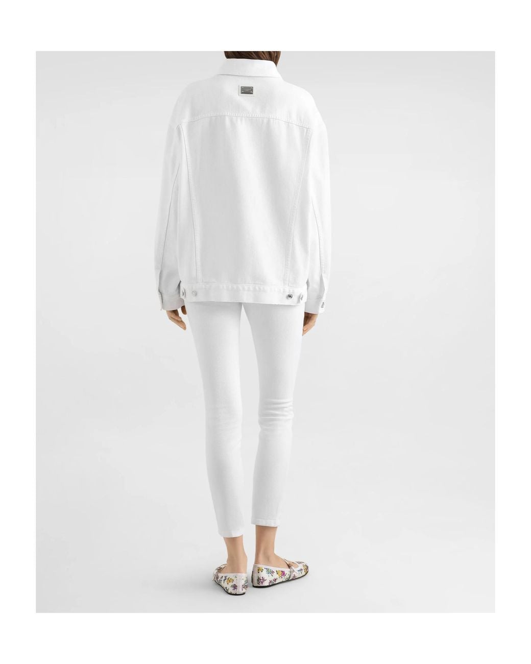 Dolce & Gabbana White Loose Fit Denim Jacket