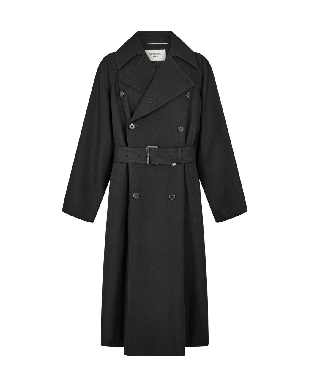 Saint Laurent Black Long Trench Coat for men