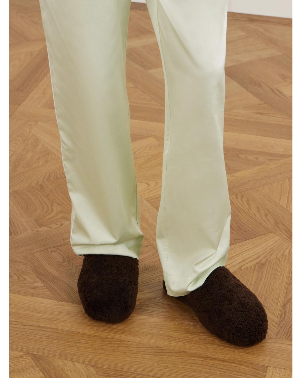 Tekla Brown Shearling Slippers