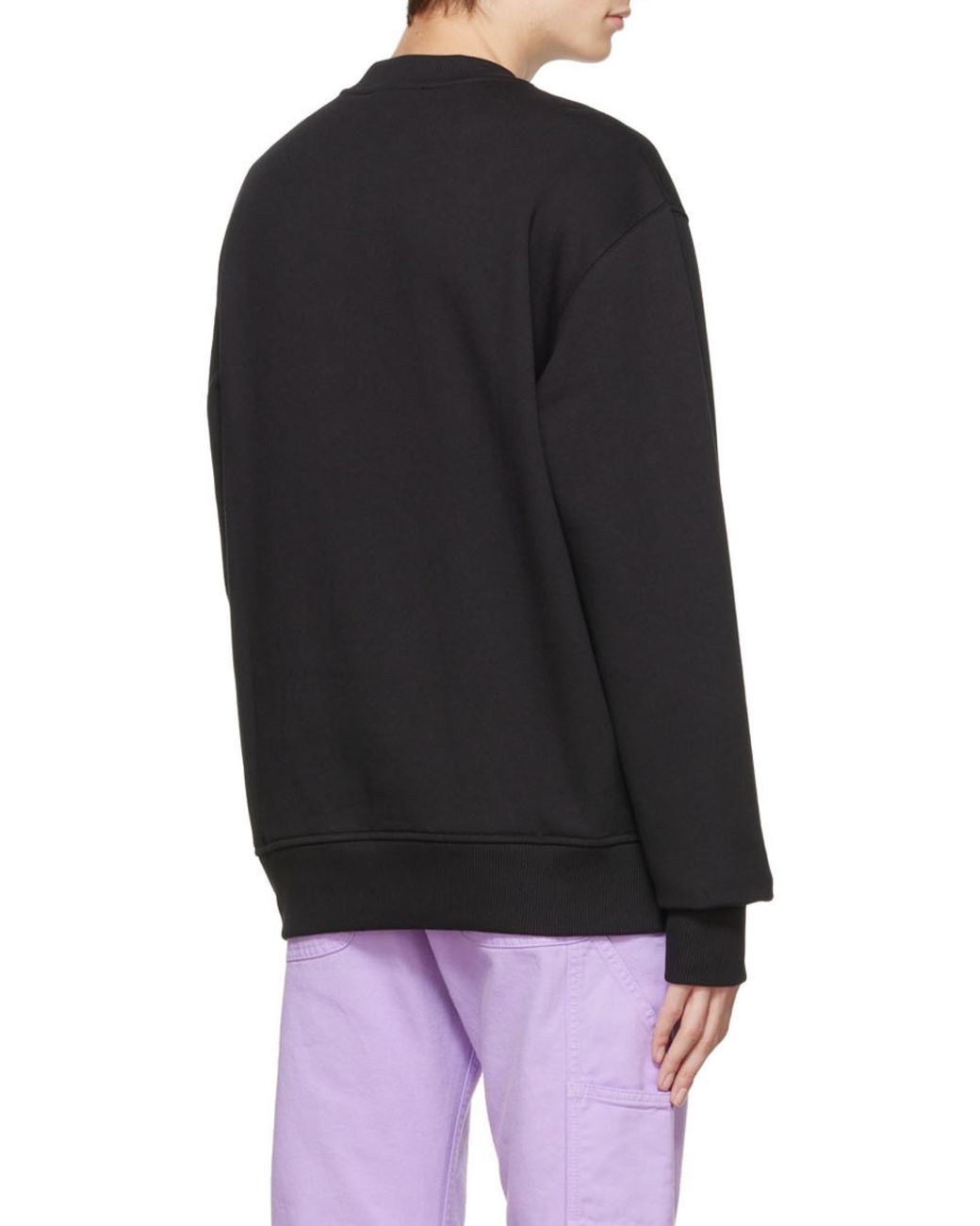 Versace Jeans Black Couture Logo Detailed Crewneck Sweatshirt for men