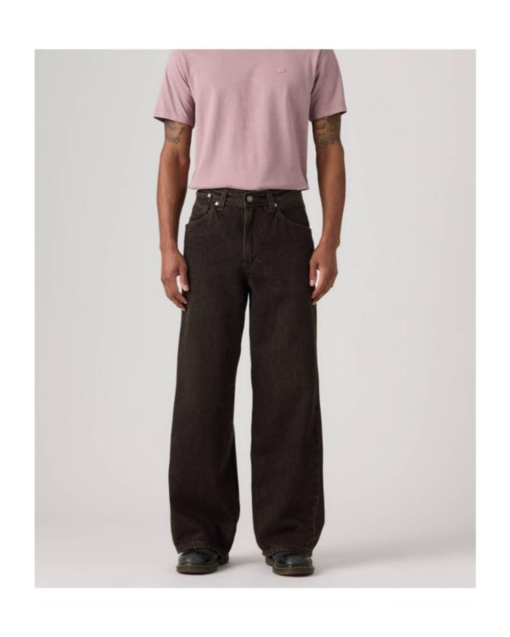 Levi's Black Twisted Baggy Wide-Leg Jeans for men
