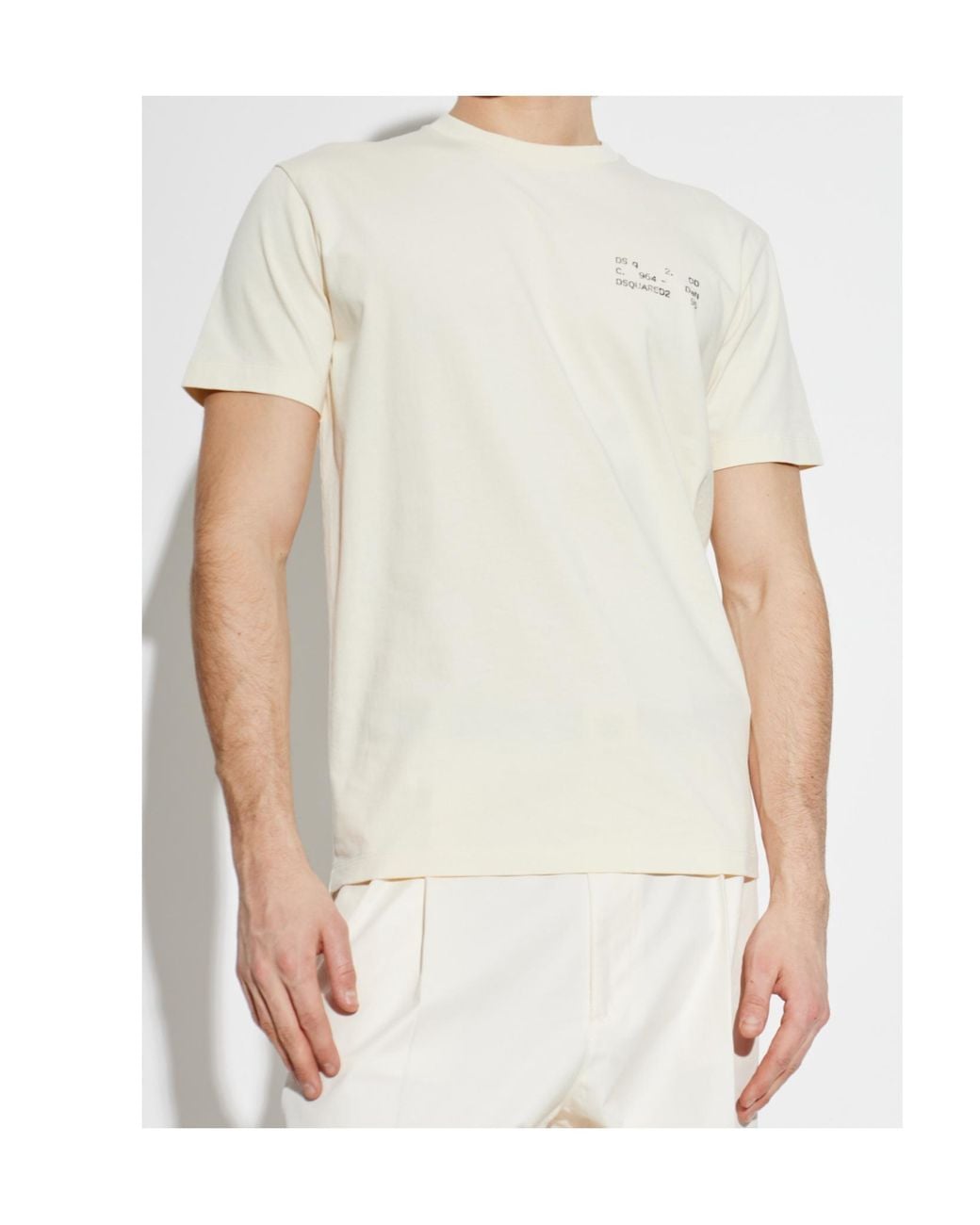 DSquared² White Logo Printed Crewneck T-Shirt for men