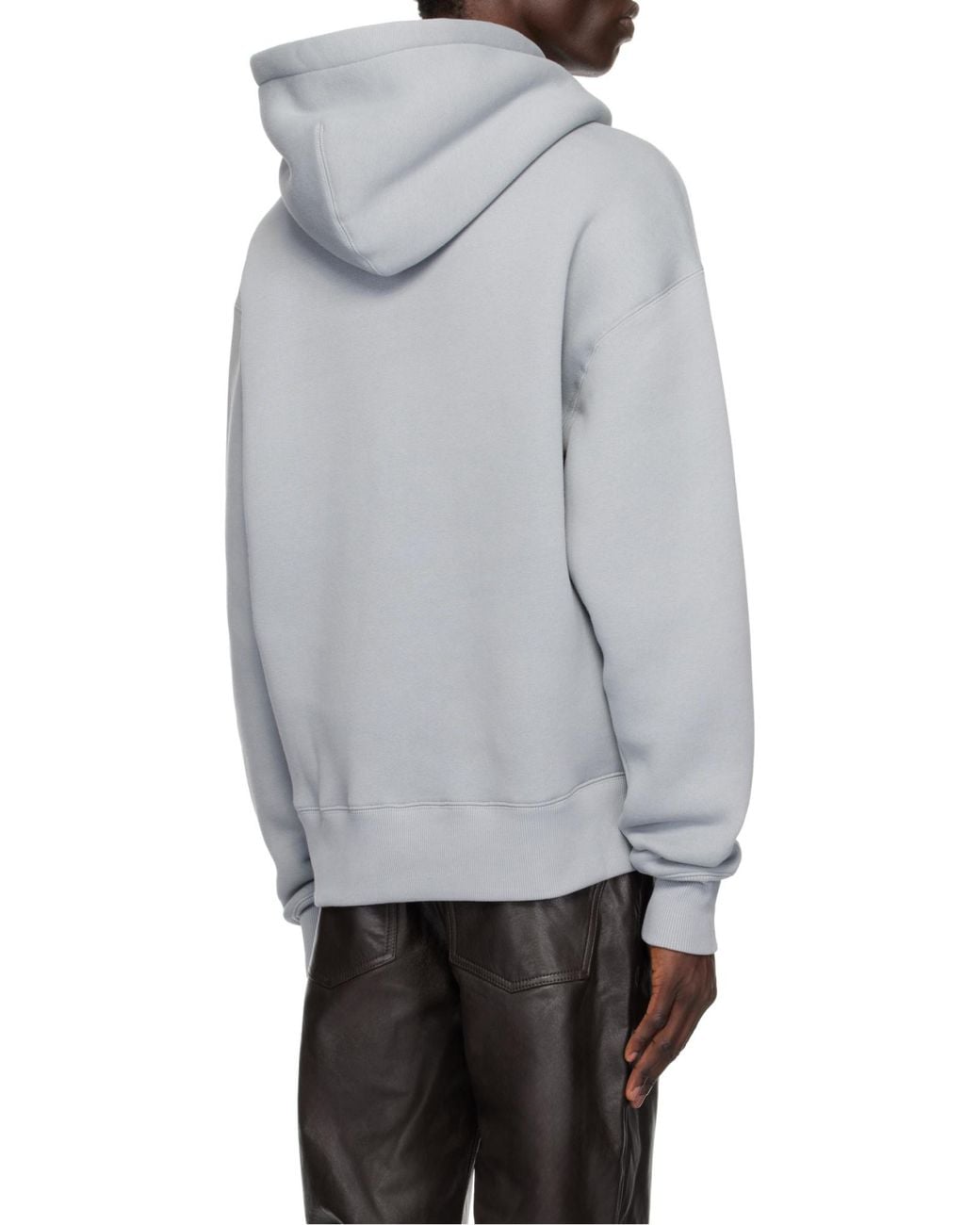 AMI Blue Long-Sleeved Drawstring Hoodie for men