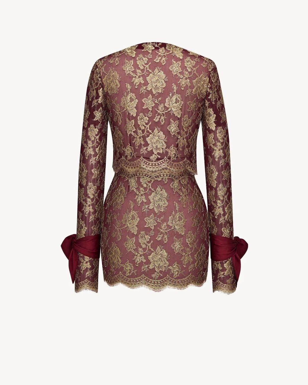 Saint Laurent Brown Lavallière-Cuff Mini Dress