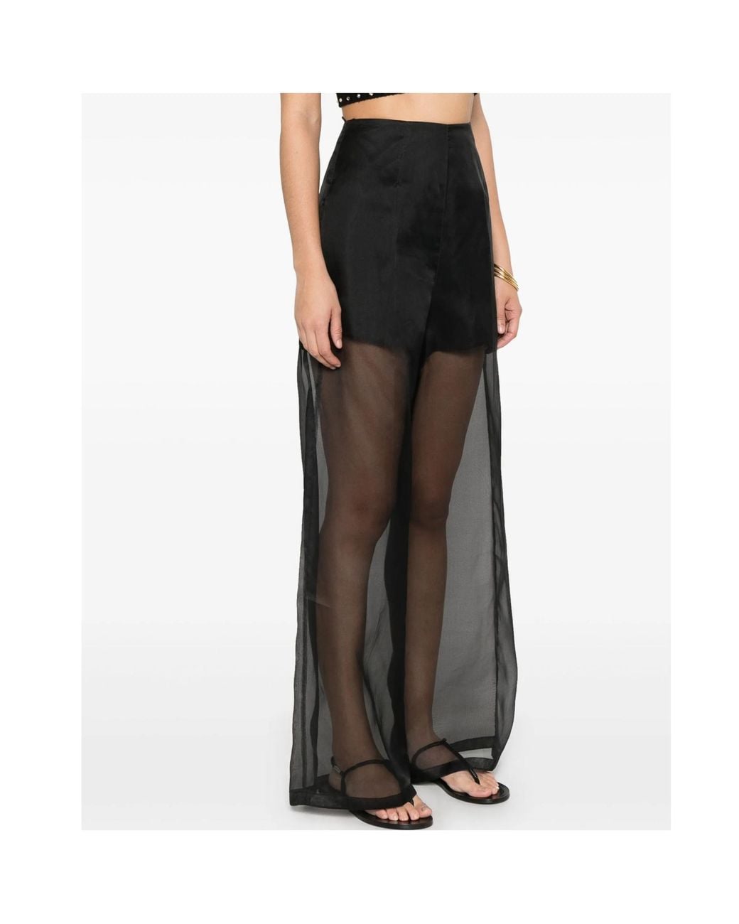 Forte_forte Black Silk Palazzo Pants