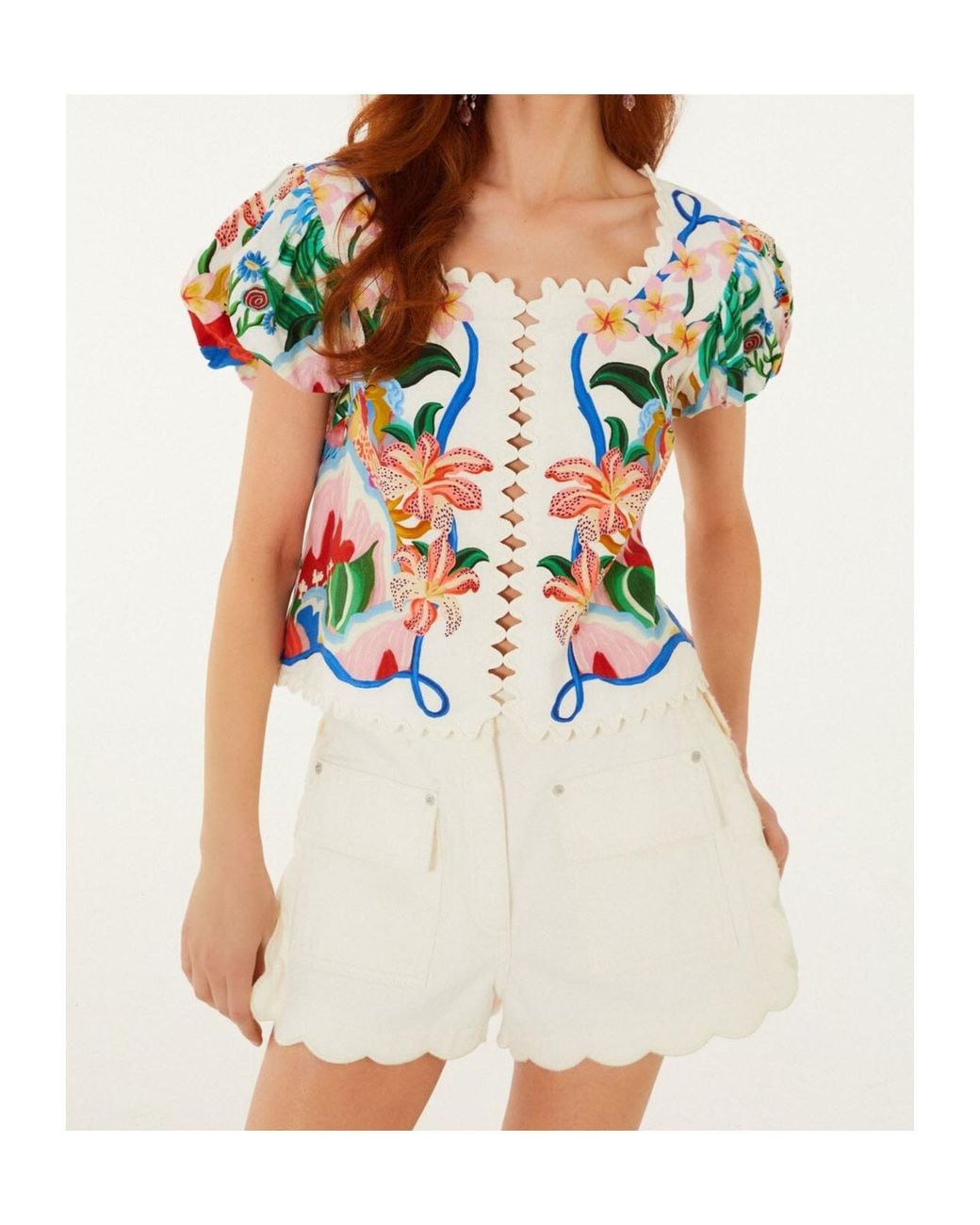 Farm Rio Multicolor Belt Loop Shorts