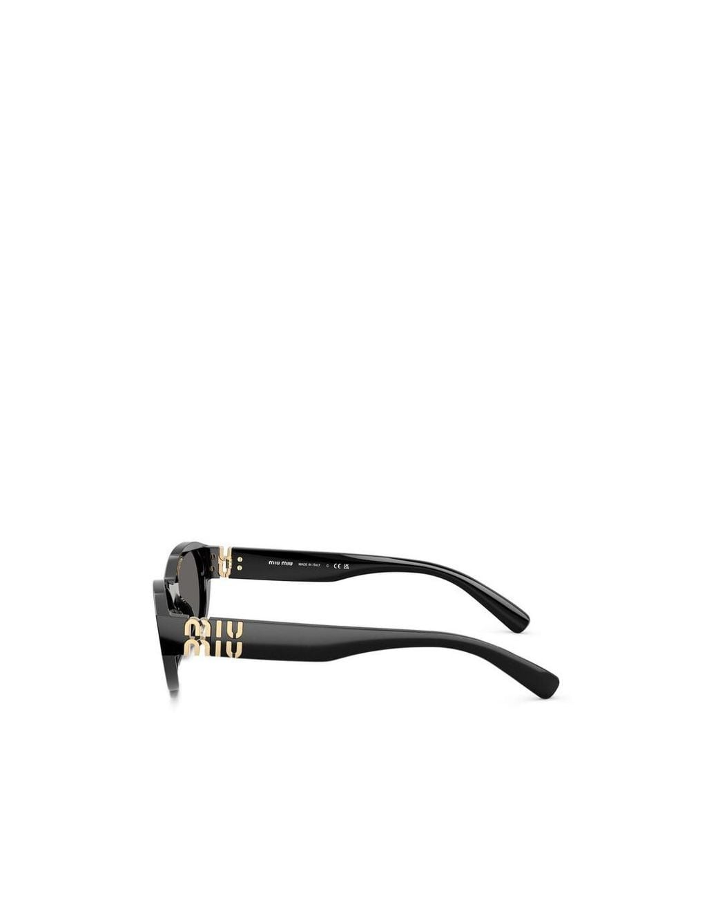 Miu Miu White Eyewear Oval-Frame Sunglasses