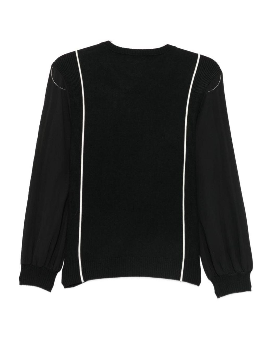 Liu Jo Black Color-Block Striped Sweatshirt