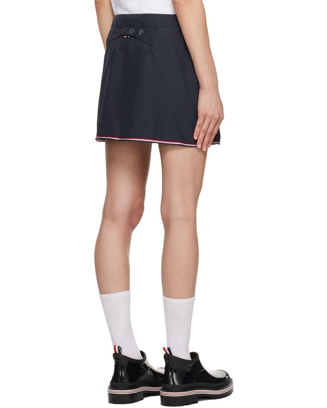 Thom Browne Black Rwb High-Waist Golf Mini Skirt