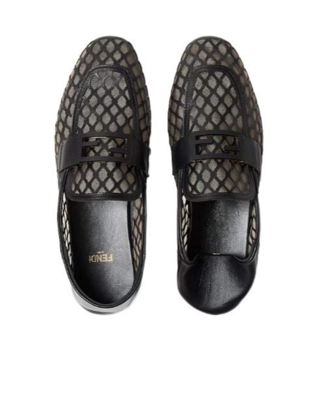 Fendi Black Tube Logo Flat Mules