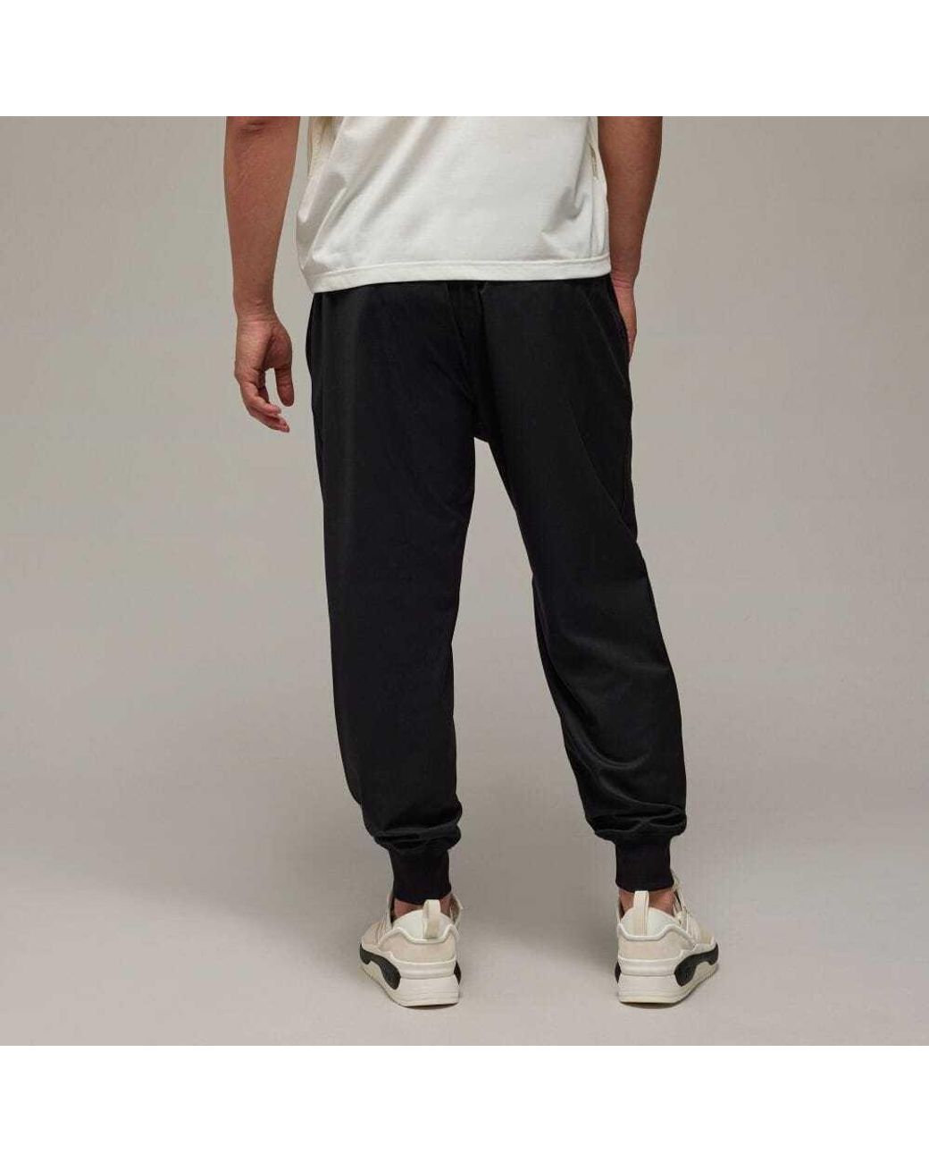 Y-3 Black Straight-Leg Drawstring Track Trousers for men