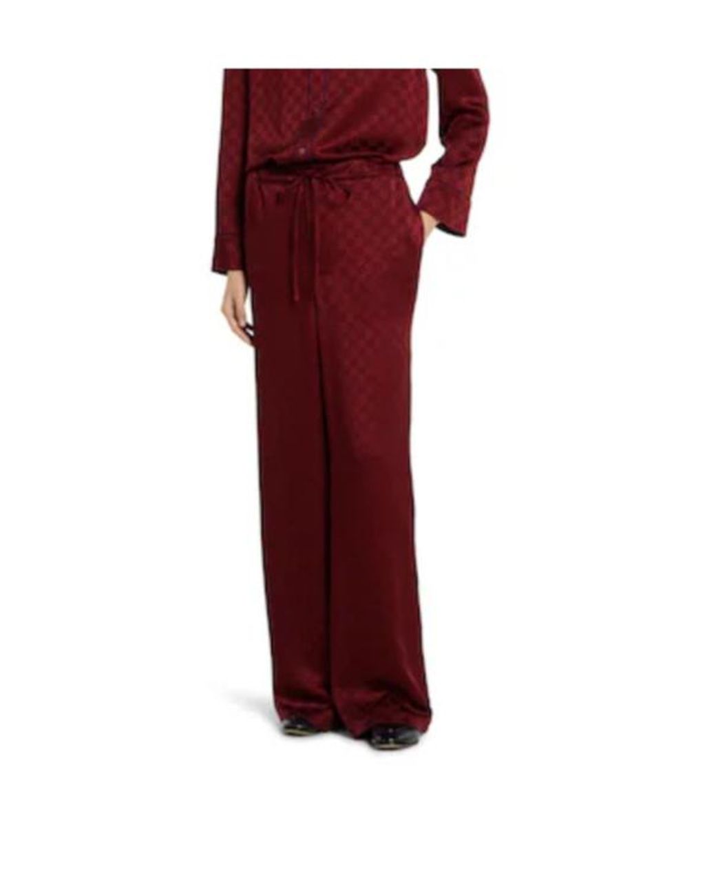 Gucci Red Gg Satin Pants