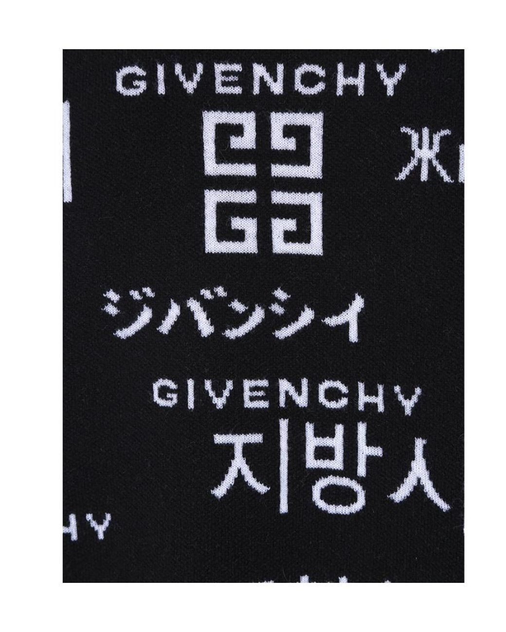 Givenchy Black Cropped Translational Print Jumper
