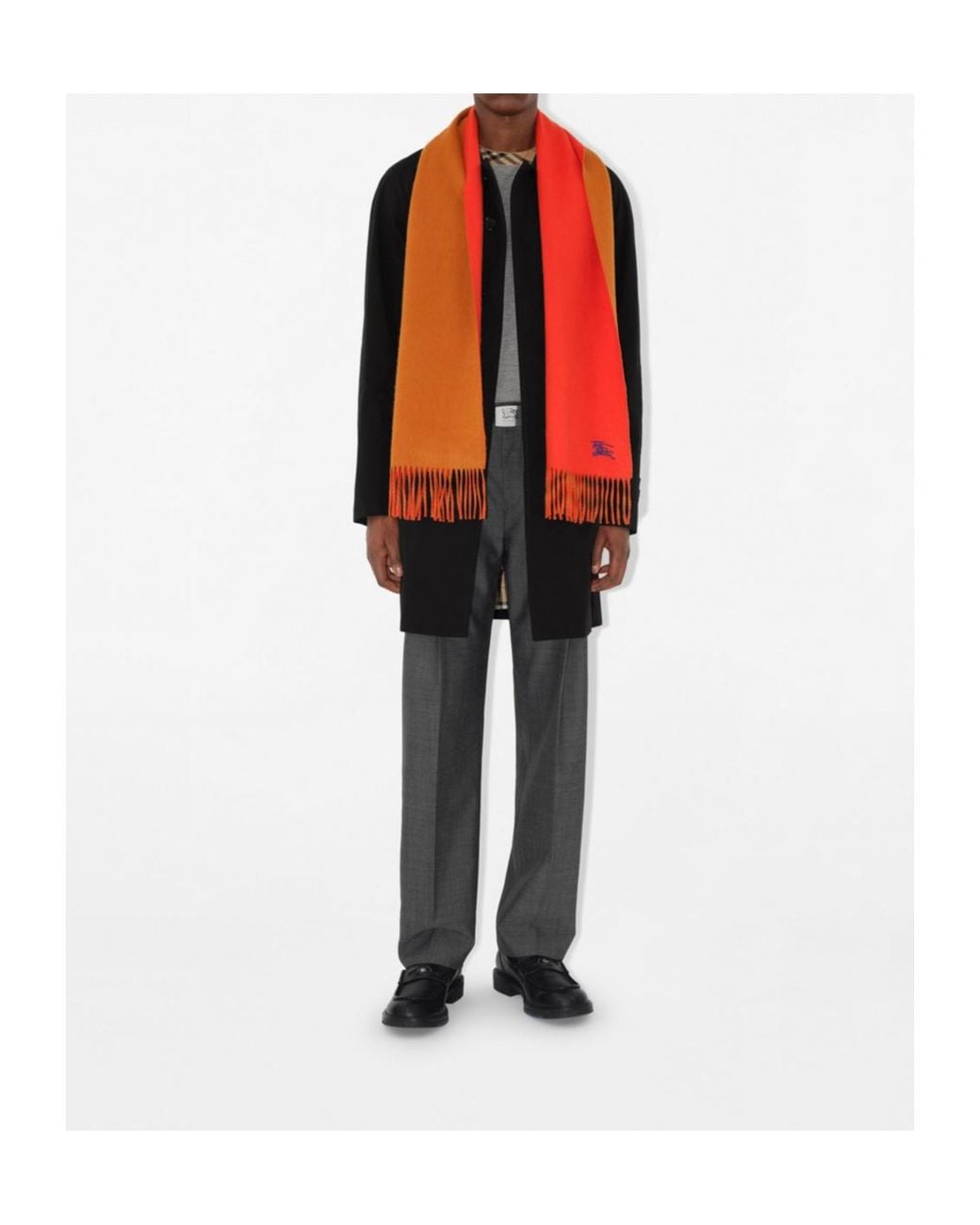Burberry Red Reversible Cashmere Scarf for men