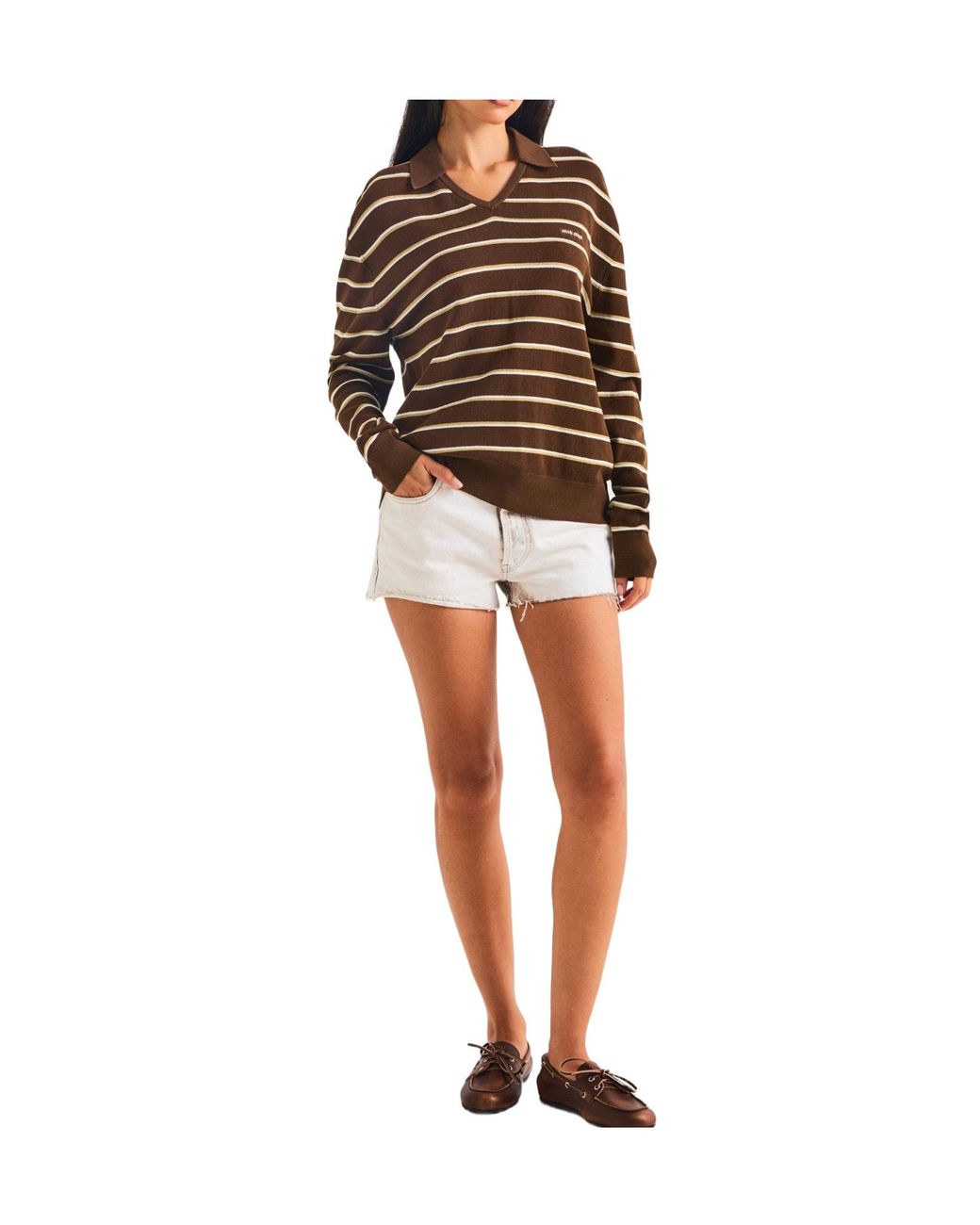 Miu Miu Brown Long Sleeve Polo Shirt