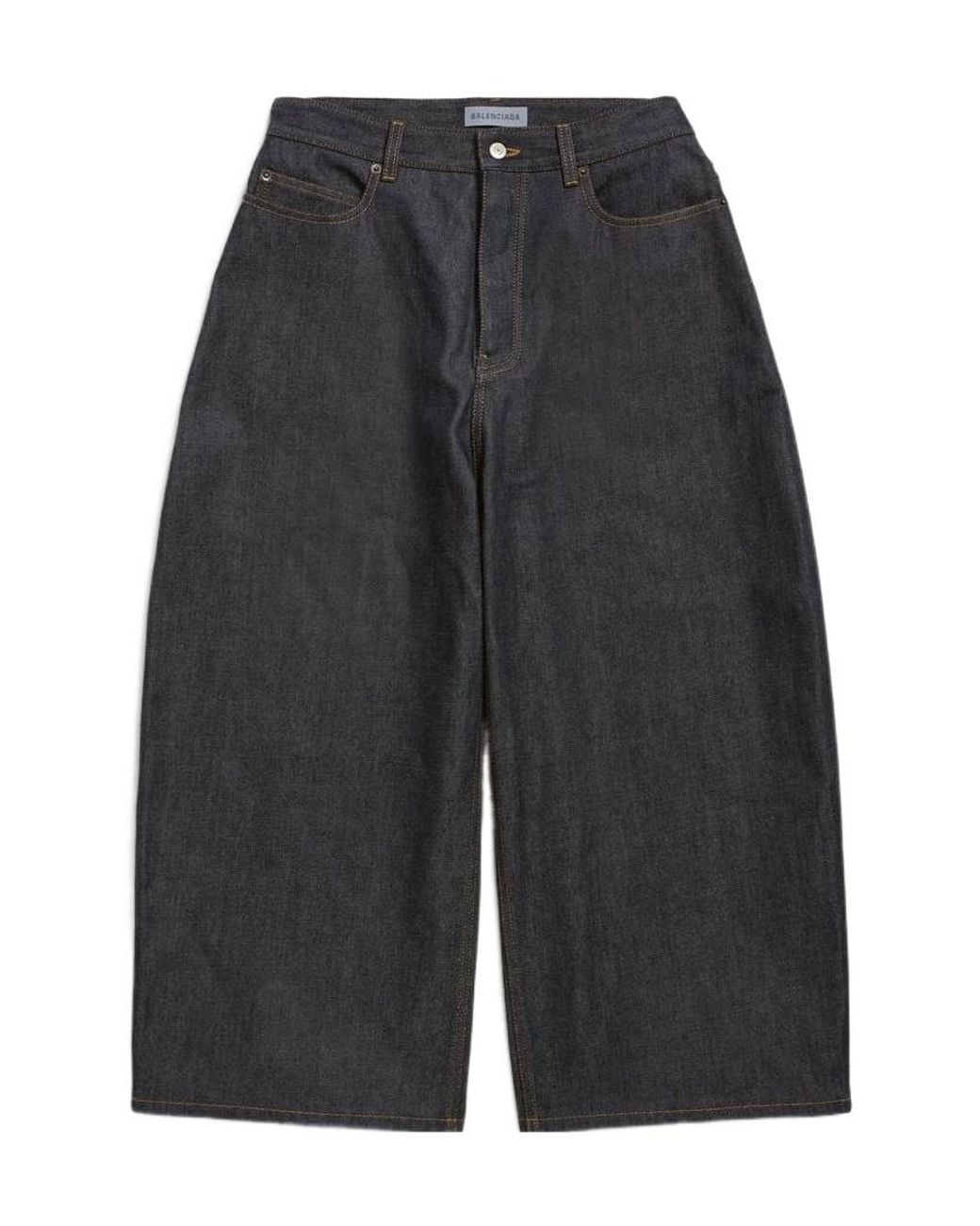Balenciaga Gray Mid-Waisted Curved Jeans for men