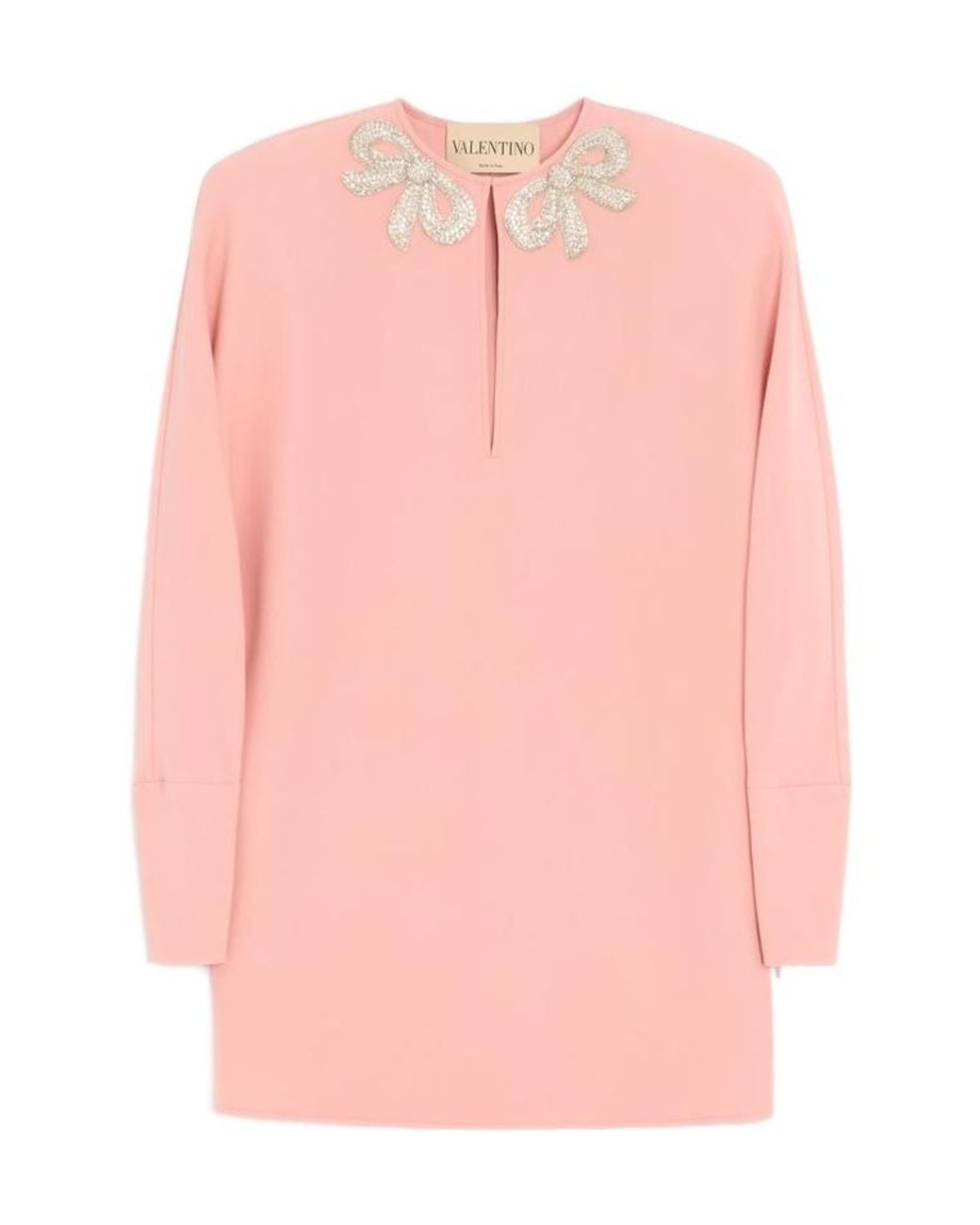Valentino Pink Cady Couture Embellished Mini Dress