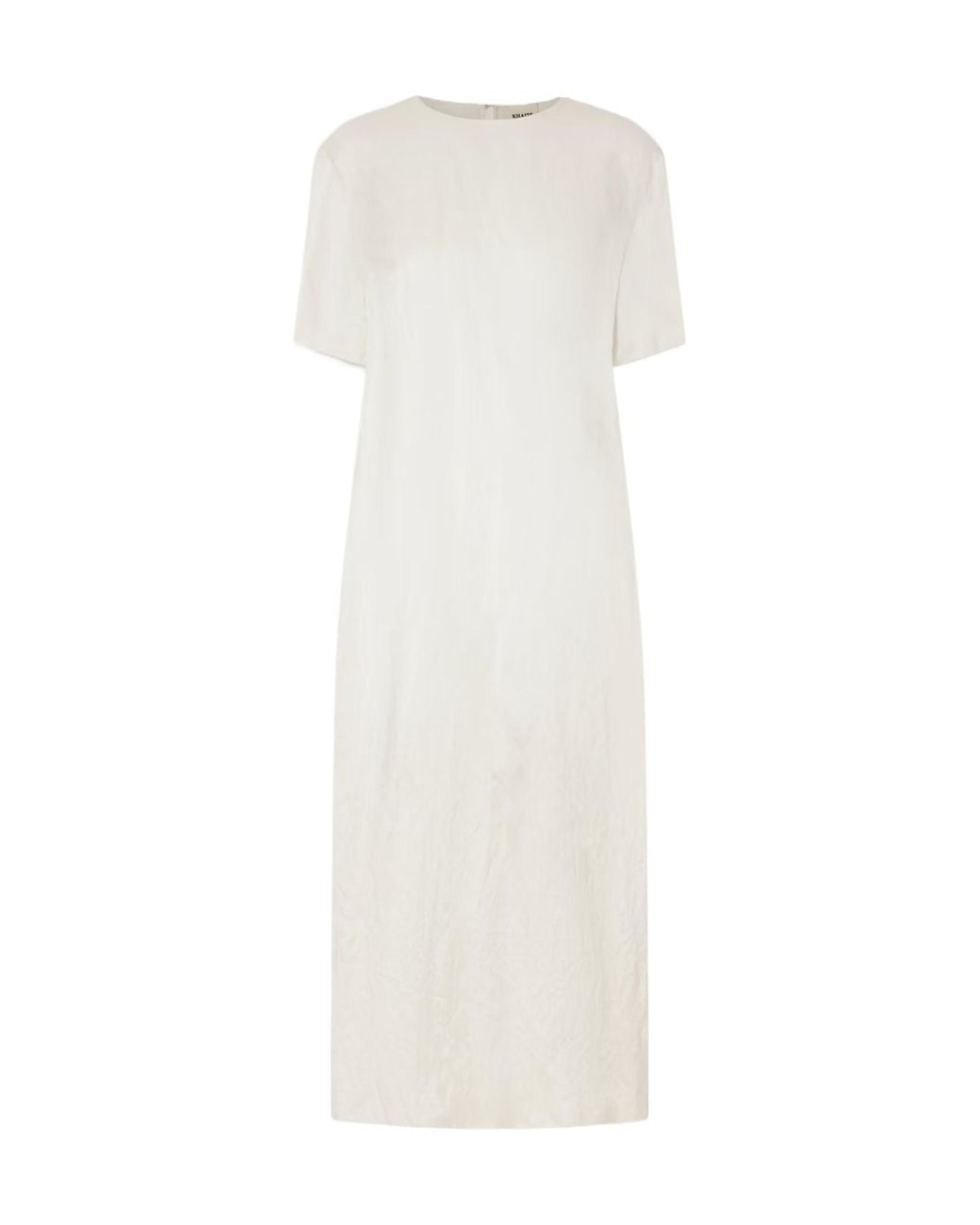 Khaite White Webber Crinkled-Voile Midi Dress
