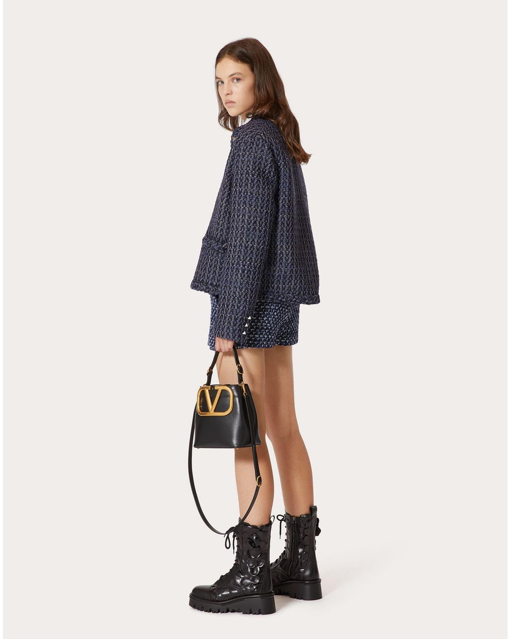 Valentino Blue Tweed Mini Skort