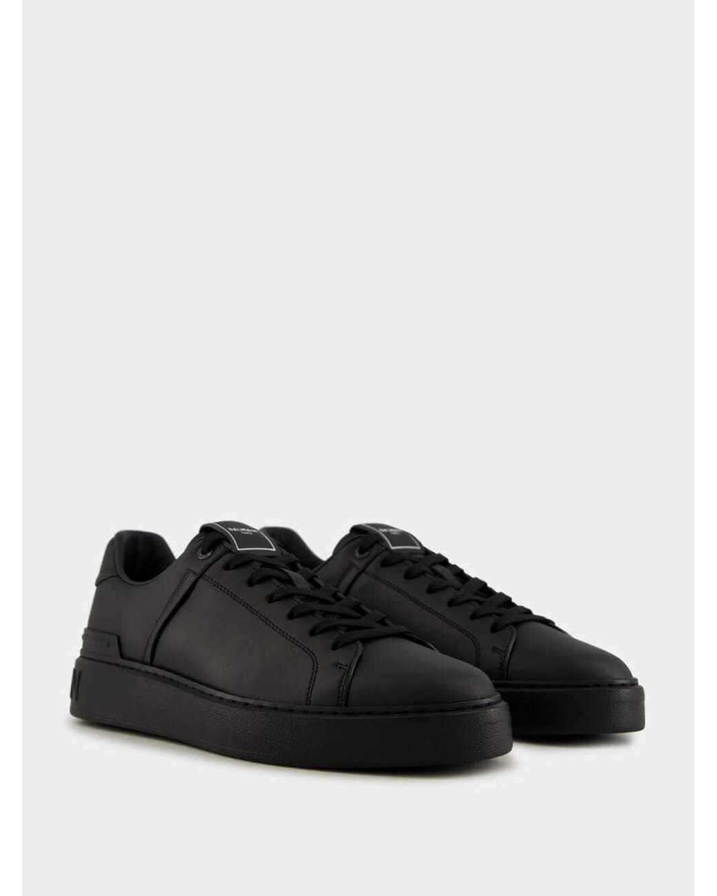 Balmain Black B-Court Lace-Up Sneakers for men