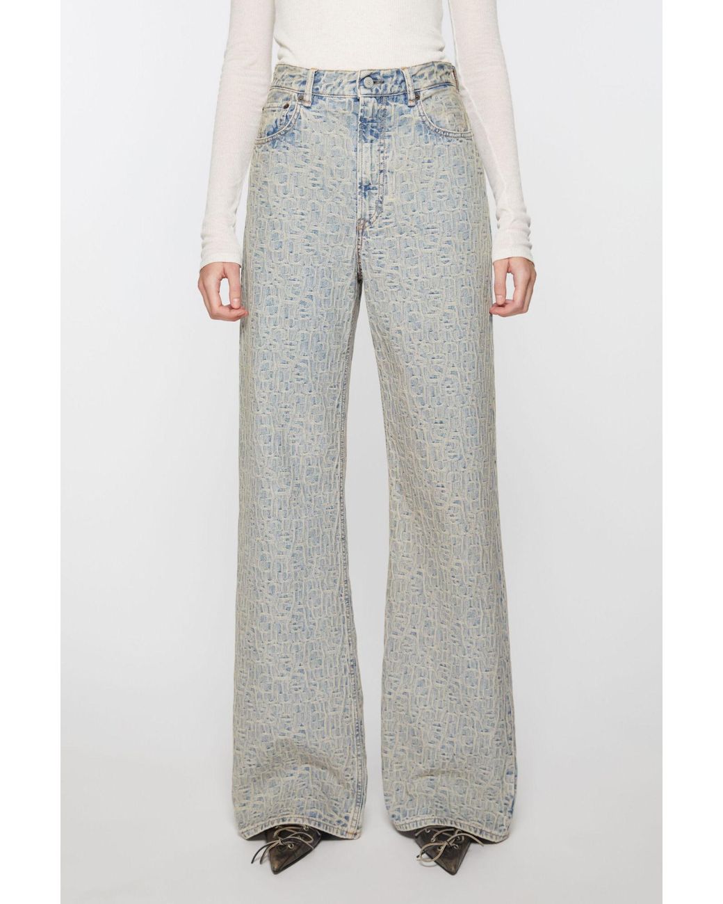 Acne Gray Logo-Patch Denim Jeans
