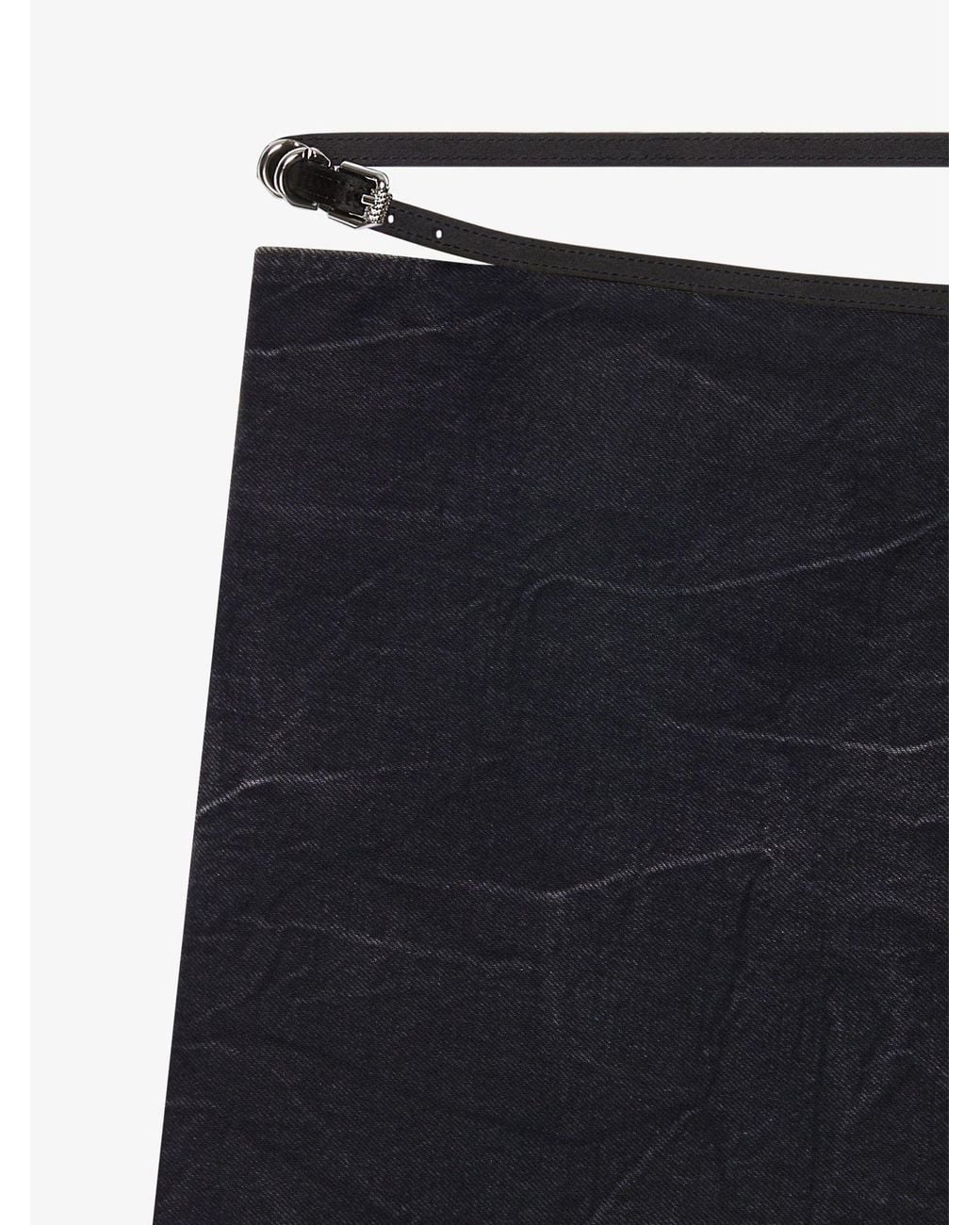 Givenchy Blue Voyou Wrap Mini Denim Skirt