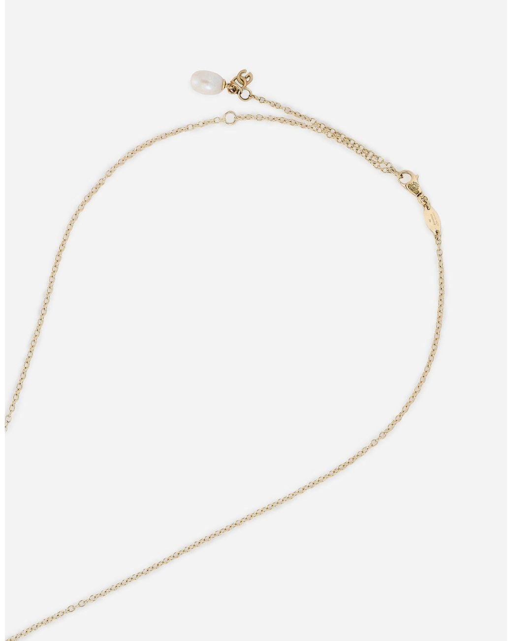 Dolce & Gabbana White 18Kt Gemstone Cross Pendant Necklace